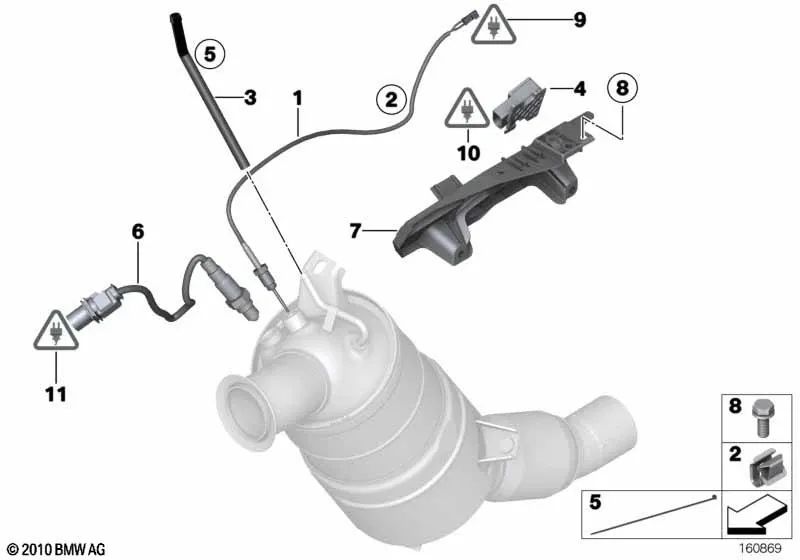 Tubo Protector para BMW E81, E87N, E88, E90, E91, E92, E93, E60N, E61N (OEM 13627804370). Original BMW