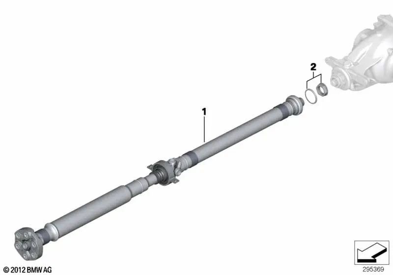 Eje de transmisión para BMW E90, E90N, E91, E91N, E92, E92N, E93, E93N (OEM 26107614384). Original BMW