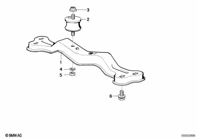 Travesaño para BMW Serie 5 E34, Serie 7 E32 (OEM 23711130775). Original BMW.