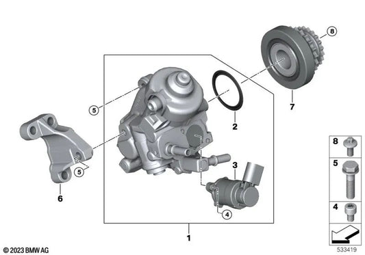 Cylinder screw for BMW 1 Series E81, E82, E87N, E88, F20, F21, F40 (OEM 13517801986). Original BMW.