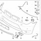 Rejilla decorativa delantera derecha para BMW X3 E83, E83N (OEM 51133414904). Original BMW