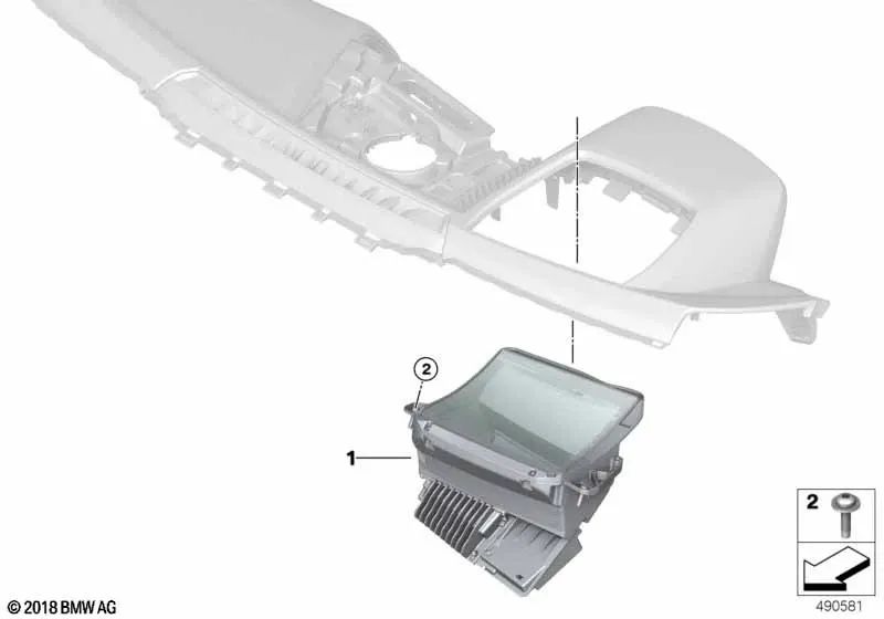 Exibição de cabeça para a série BMW 8 F93, G16 (OEM 62306845411). BMW original