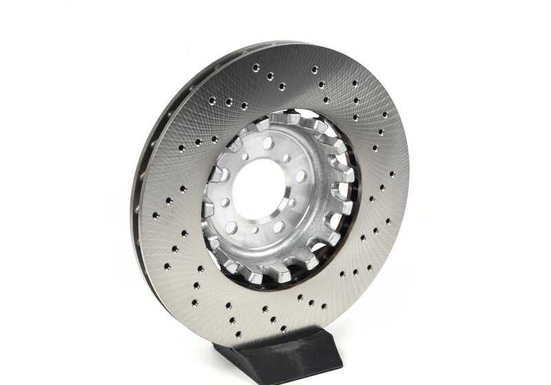 Left ventilated brake disc for BMW F87, F80, F82, F83 (OEM 34107889665). Original BMW