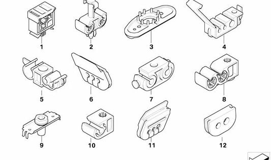 Pasacables de goma para BMW Serie 5 E60, E61, Serie 6 E63, E64 (OEM 34306758986). Original BMW