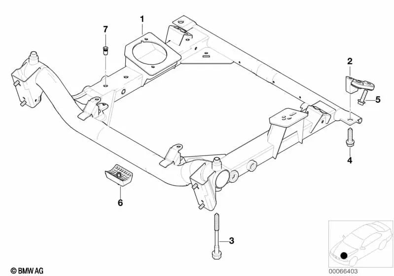 Soporte para gato de coche para BMW Serie 3 E46 (OEM 31101096977). Original BMW.