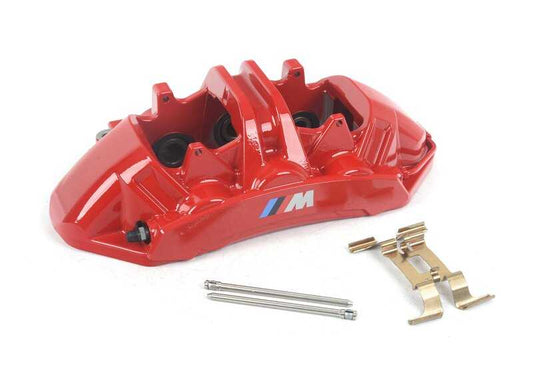 Carcasa de pinza de freno roja izquierda para BMW G87, G80, G81, G82, G83, F90N, F91, F92, F93 (OEM 34109501997). Original BMW