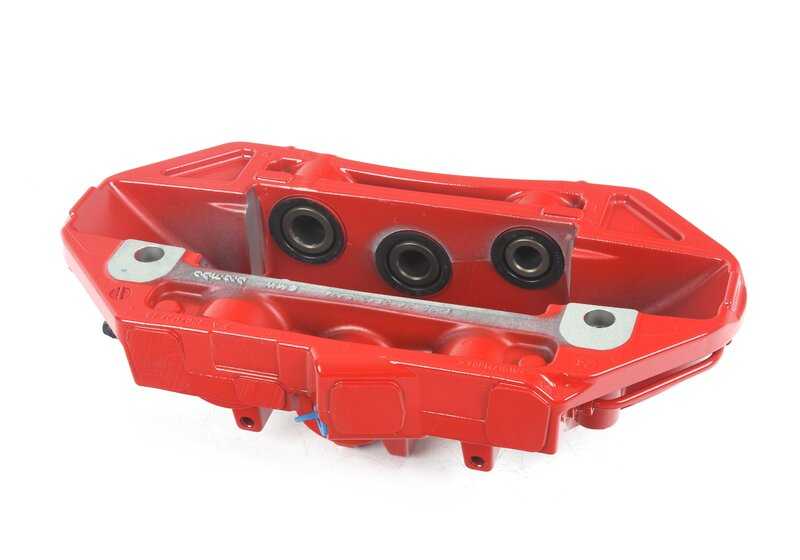 Carcasa de pinza de freno roja izquierda para BMW G87, G80, G81, G82, G83, F90N, F91, F92, F93 (OEM 34109501997). Original BMW