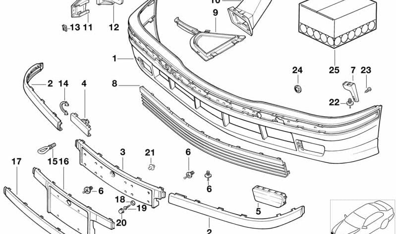 Base para BMW Serie 3 E36 (OEM 51118165146). Original BMW