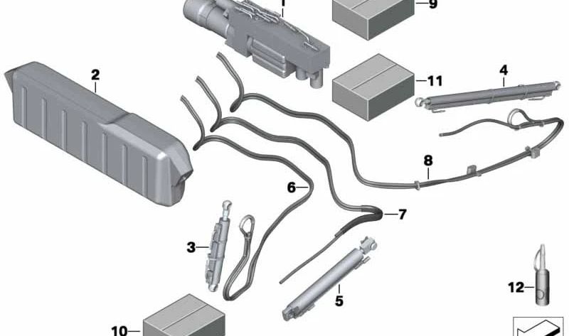 Cilindro hidráulico tapa del techo derecha para BMW Serie 6 F12, F12N (OEM 54347299830). Original BMW