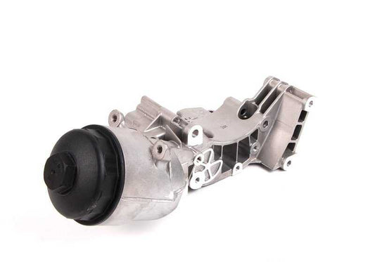 Engine mount with oil filter for BMW E46, E39, E60, E61, E38, E65, E66, E83, E53, E85 (OEM 11421713838). Genuine BMW