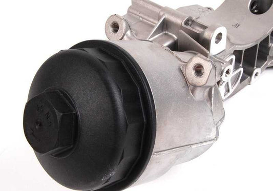 Engine mount with oil filter for BMW E46, E39, E60, E61, E38, E65, E66, E83, E53, E85 (OEM 11421713838). Genuine BMW