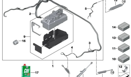 OEM 54347947295 Spring de fixation pour BMW F91, G14. BMW d'origine.