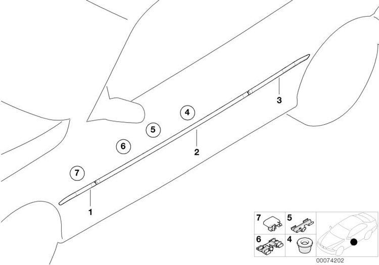 Grapa Listón Parachoques Lateral Para Bmw E36 Y E46. Original Recambios