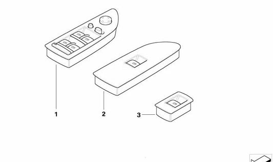 Interruptor elevalunas trasero para BMW E87 (OEM 61316970257). Original BMW