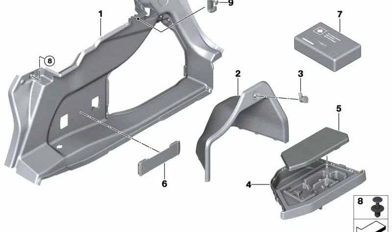 Suporte da ferramenta OEM inferior 51477311027 para BMW F32, F82. BMW original.