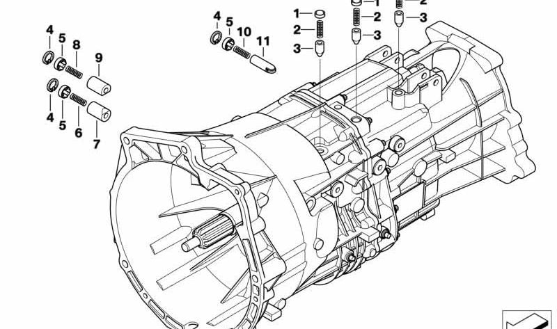 Resorte de Compresión para BMW Serie 3 E36, E46, Serie 5 E34, E39, Serie 7 E32, E38, X5 E53 (OEM 23311224935). Original BMW