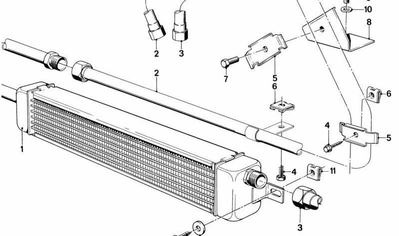 Tubo de refrigeración de aceite OEM 17111150873 para BMW (Modelos compatibles: E23). Original BMW.