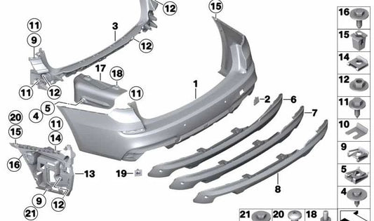 Heckstoßstangenabdeckung für BMW F07N (OEM 51128056126). Original BMW.