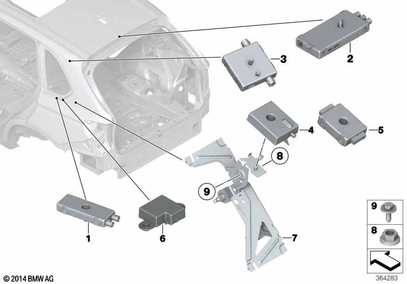 Amplificador de Antena para BMW F15, F85 (OEM 65209270487). Original BMW