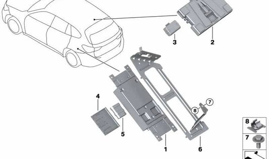 Caja de Comunicación Telemática 2 para BMW F45, F46, F30N, F36, F48, F26 (OEM 84106836760). Original BMW