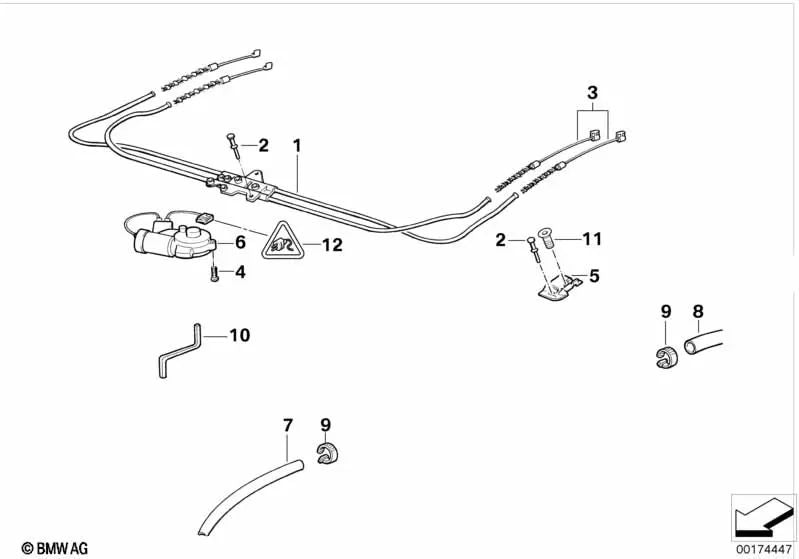 Tubo de drenaje de agua para BMW E36 (OEM 54128187425). Original BMW