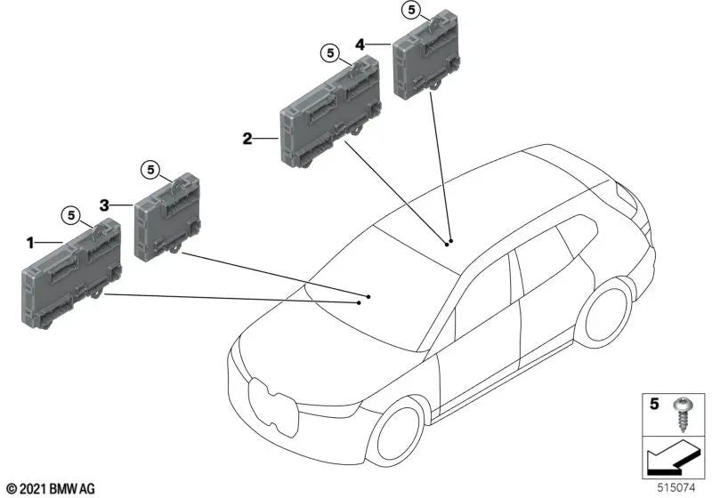 Unidad de control puerta delantera lado del copiloto para BMW i20 (OEM 61355A69A22). Original BMW