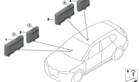 Module de commande de porte arrière droite OEM 6135A4DE16 pour BMW 1 F20 Série, série 1 F21, série 2 F22, série 2 F23, série 3 F30, série 3 F31, série 3 F34 Gran Turismo, série 4 F32, série 4 F33, 4 Series F36 F36 Gran Coupé. BMW d'origine.