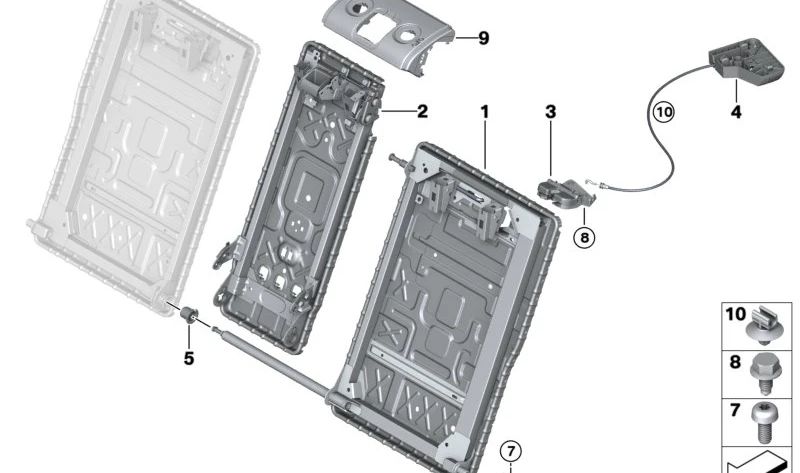 Cerradura derecha para BMW E82, F52, F22, F44, F87, G42, G87, E90, F30, G20, F32, G22, E60, F07, F90, G30, F06 (OEM 52207112864). Original BMW