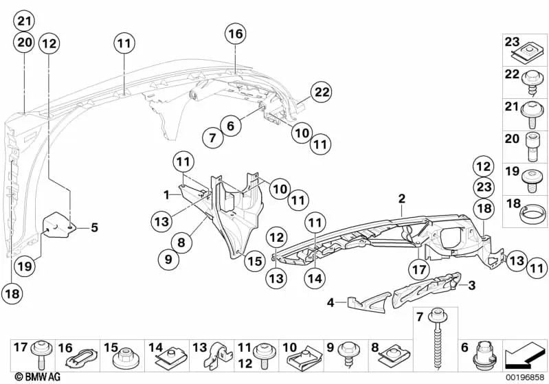 Soporte del módulo superior derecho para BMW X5 E70, E70N, X6 E71, E72 (OEM 51657157990). Original BMW