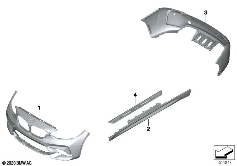 Cubierta del umbral superior izquierdo para BMW Serie 2 F87N (OEM 51777998631). Original BMW