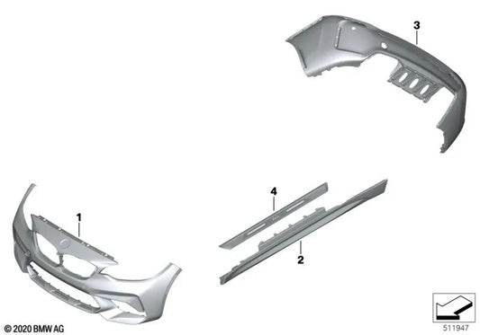 Cubierta del umbral superior izquierdo para BMW Serie 2 F87N (OEM 51777998631). Original BMW