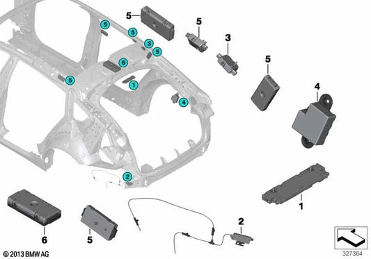 Antenna Amplifier for BMW F07, F07N 5 Series (OEM 65209276007). Genuine BMW.