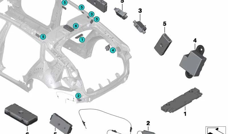 Amplificador de Antena para BMW Serie 5 F07, F07N (OEM 65209276011). Original BMW