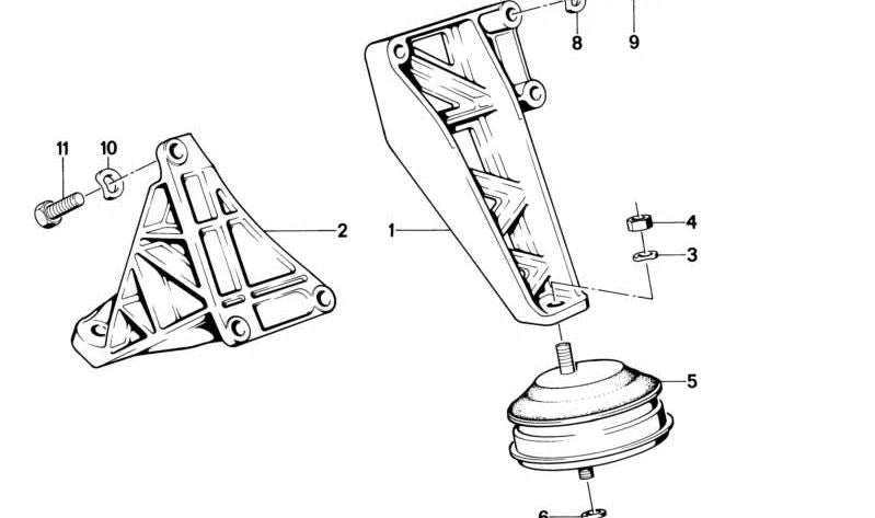 Soporte izquierdo para BMW E34, E32 (OEM 11811129379). Original BMW