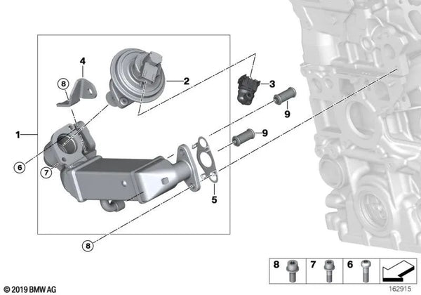 Enfriador De Escape Para Bmw E81 E87 E88 E90 E91. Original Recambios