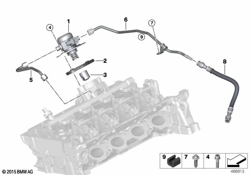 Manguera de combustible para BMW G20, G20N Serie 3 G22, G26 Serie 4 (OEM 13539489765). Original BMW.