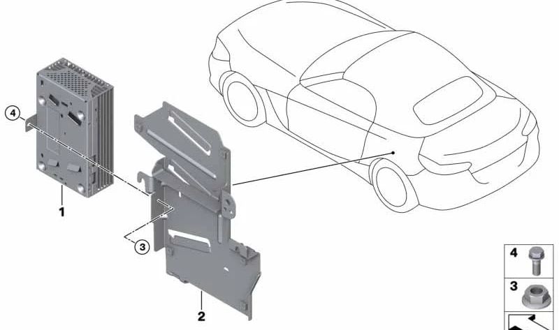 Soporte Amplificador para BMW Serie 2 G42, G87 Z4 G29 (OEM 65156847562). Original BMW