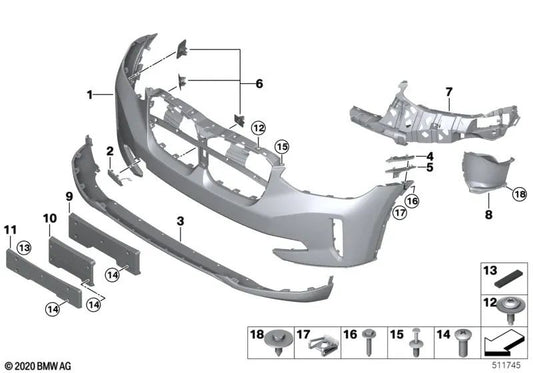 Aircurtain izquierdo para BMW varios modelos/series (OEM 51118498655). Original BMW