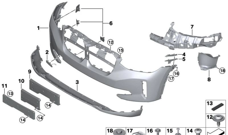 Soporte de fijación OEM 51115A32123 para BMW G08. Original BMW.