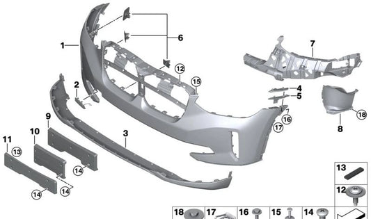 Embelletores para Bandye OEM 51118498774 compatível com BMW G08. BMW original.