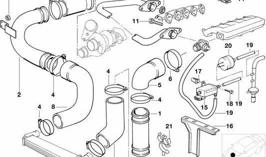 Hose Holder for BMW E34 (OEM 11721706239). Original BMW