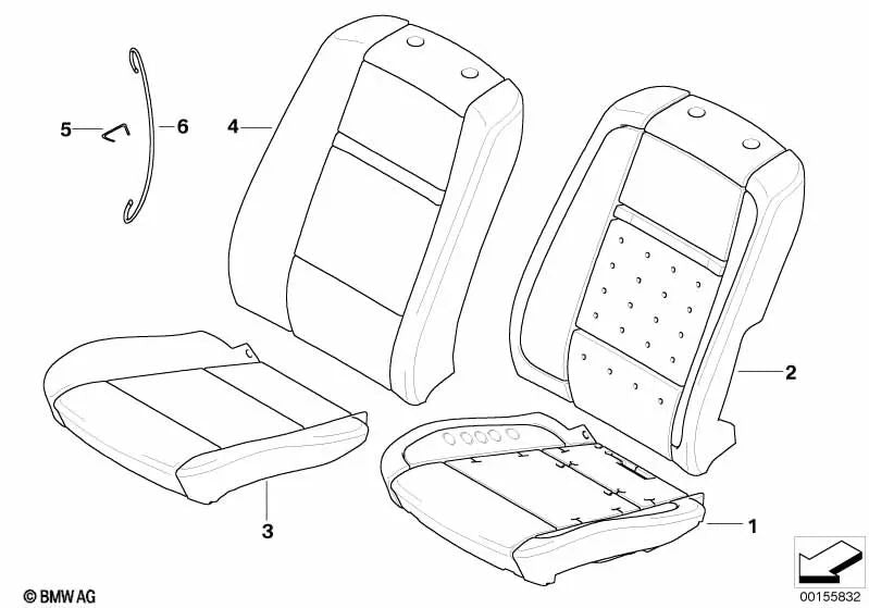 Left synthetic leather backrest cover for BMW X5 E70, E70N (OEM 52106973407). Original BMW