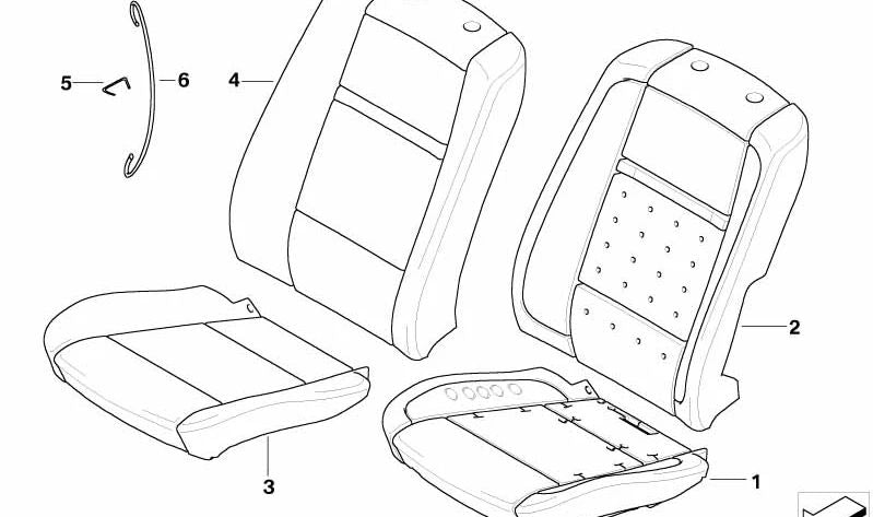 Parte de tapicería del respaldo para BMW X5 E70, E71 (OEM 52107156992). Original BMW