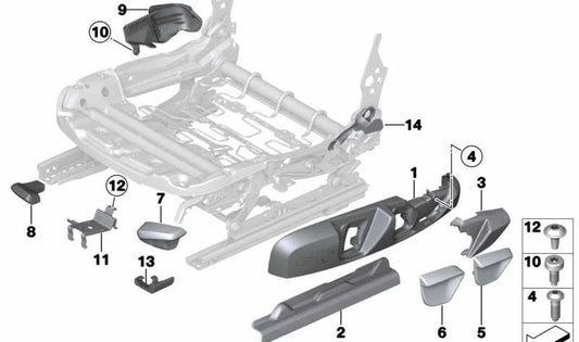 Abdeckung des linken Gürtels für die BMW 3 F30 -Serie, F31, F34 und 4 F36 (OEM 52107308185). Original BMW