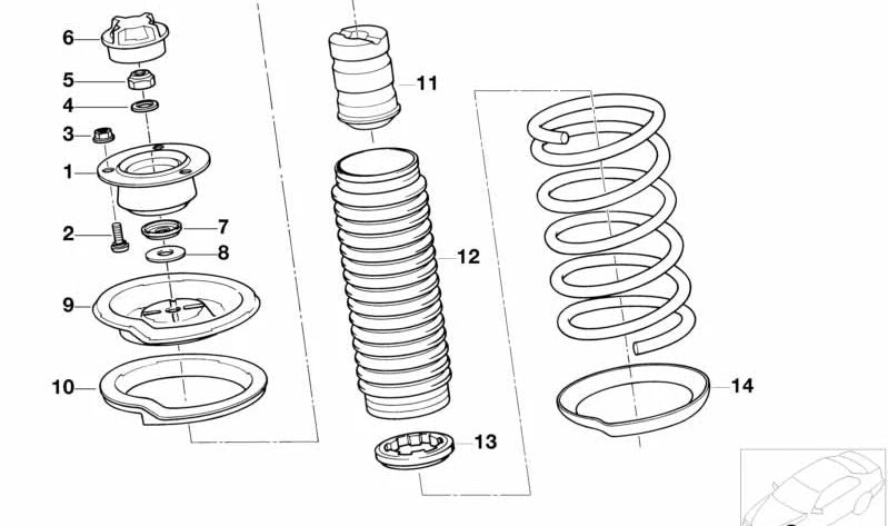 Arandela de Soporte para BMW Serie 3 E36, Serie 5 E34 (OEM 31332227342). Original BMW