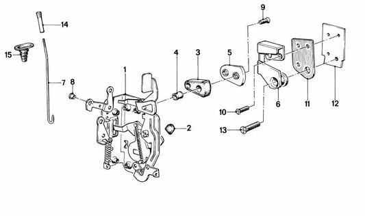 Drehriegelschloss vorne links für BMW 5er E28 (OEM 51211876385). Original BMW