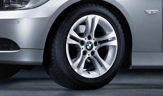 Double Spoke 268 Aluminum Wheels for BMW 3 Series E90, E91 (OEM 36116780907). Original BMW