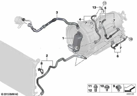 Tubería de Retorno de Aceite para BMW Serie 3 F30N (OEM 17228644294). Original BMW