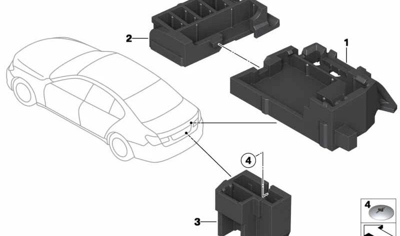 Soporte de módulo de control OEM 61359270698 para BMW F01, F02 (Serie 7). Original BMW.