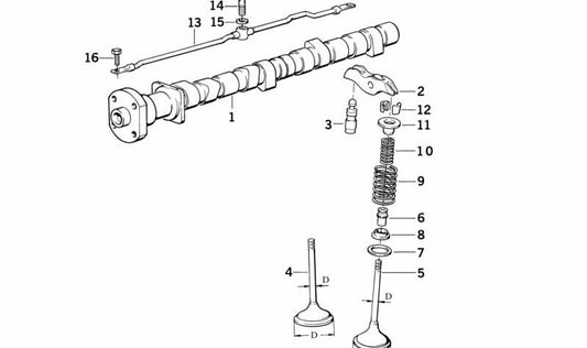 Intake valve for BMW 3 Series E36, E46, 5 Series E34, 7 Series E38, 8 Series E31 (OEM 11341739659). Original BMW